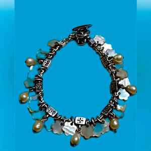 Brighton Blossom & Pearl Bracelet 7.5 Inches NWOT.